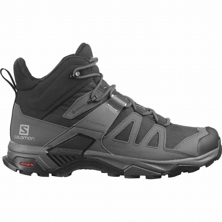 Salomon X Ultra 4 Mid Wide Gore-tex Turistické Topánky Panske Čierne |TZT9836EG|